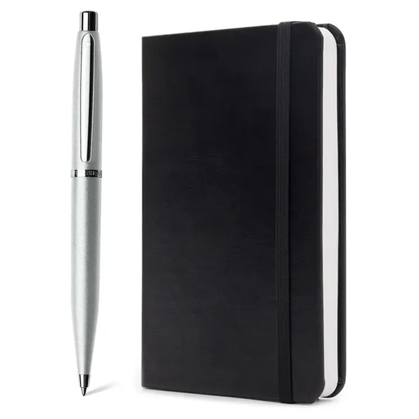Sheaffer VFM Strobe Silver CT Ballpoint Pen + Notebook Gift Set G9400