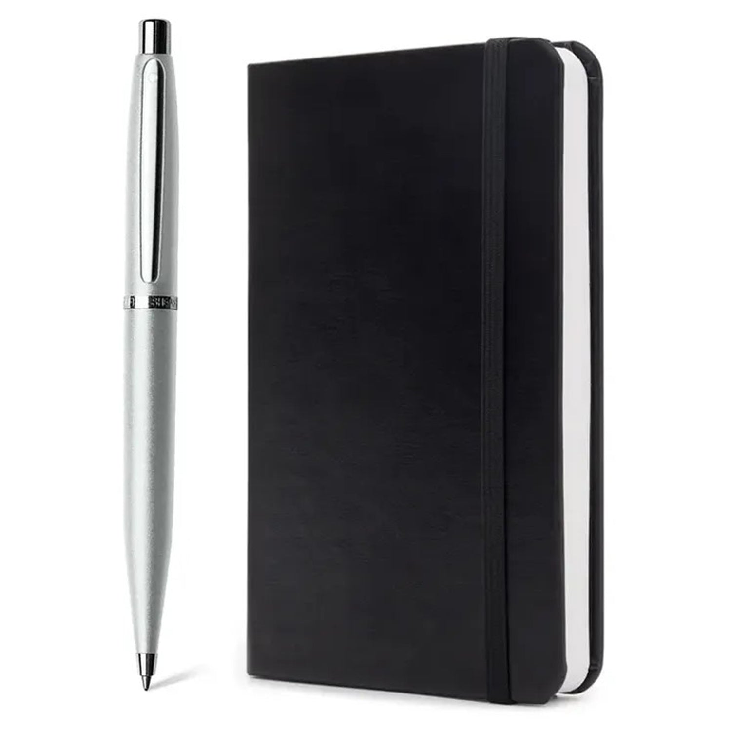 Sheaffer VFM Strobe Silver CT Ballpoint Pen + Notebook Gift Set G9400