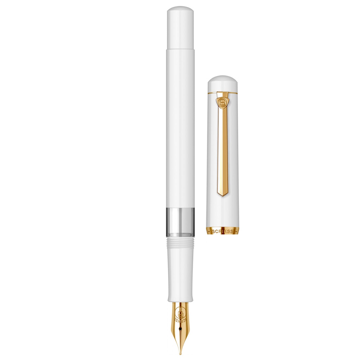 Scrikss 419 White GT Fountain Pen
