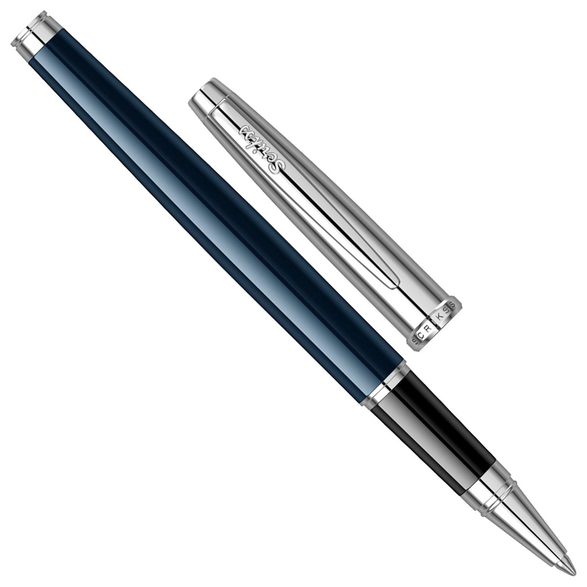 Scrikss Metropolis 800 Blue Chrome CT Roller Ball Pen 81973