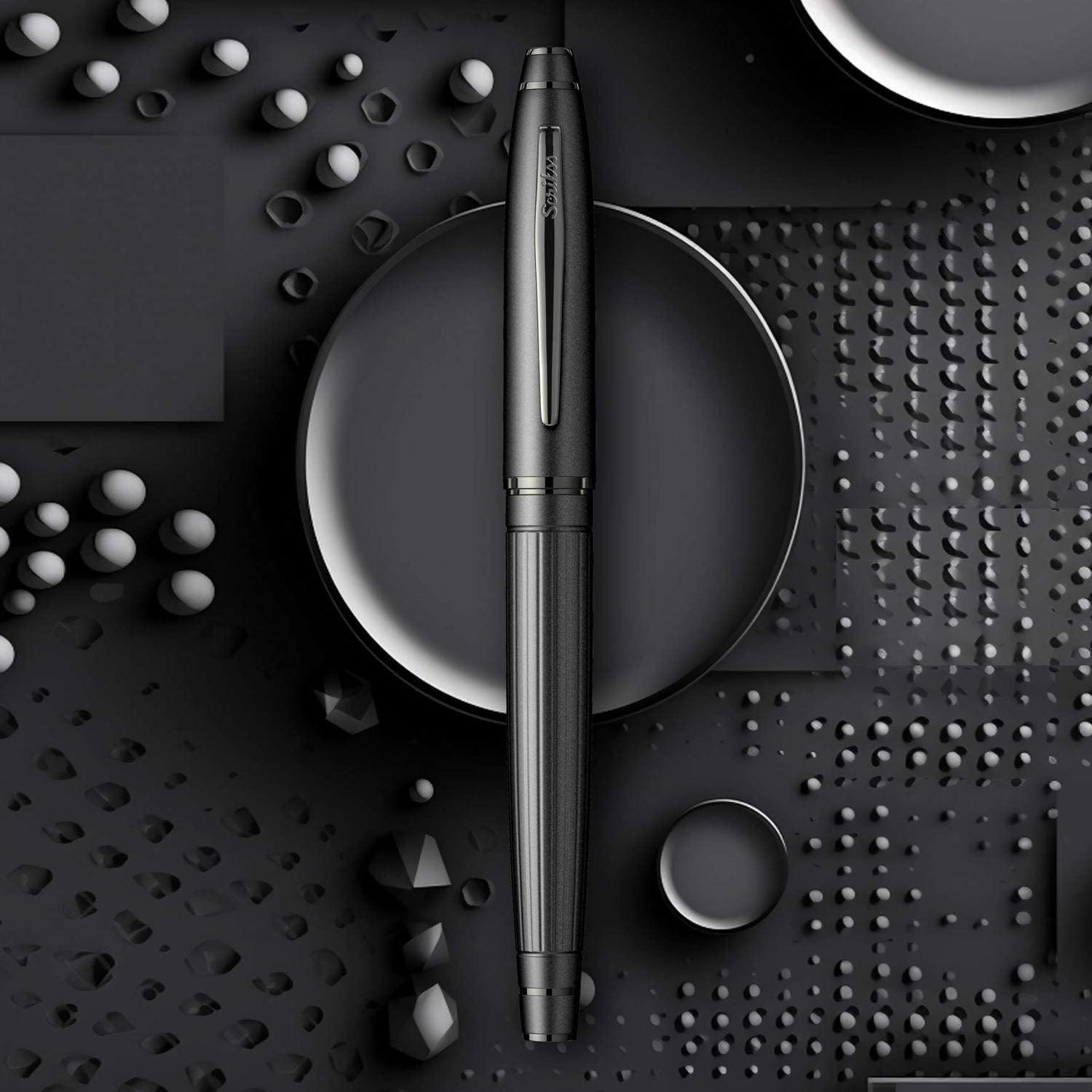 Scrikss Noble 350 Matt Black Roller Ball Pen 89627