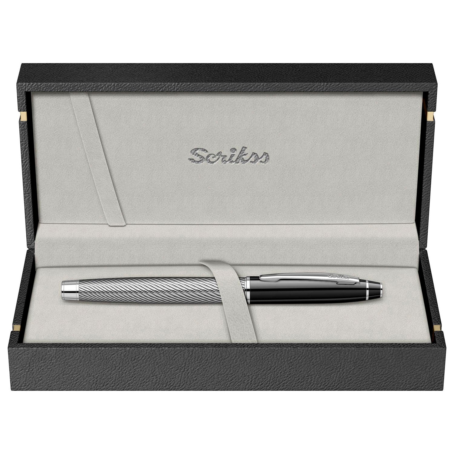 Scrikss Noble 35C Spiral Black CT Fountain Pen