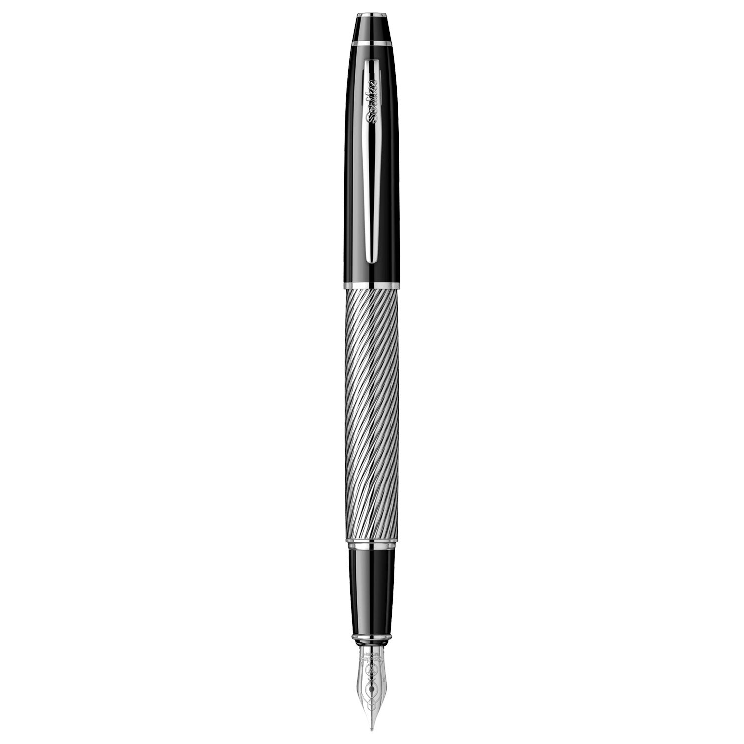 Scrikss Noble 35C Spiral Black CT Fountain Pen