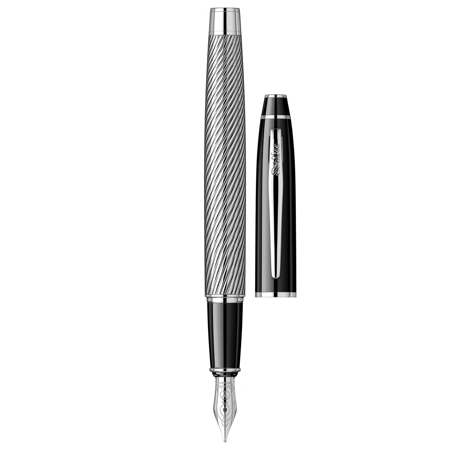 Scrikss Noble 35C Spiral Black CT Fountain Pen