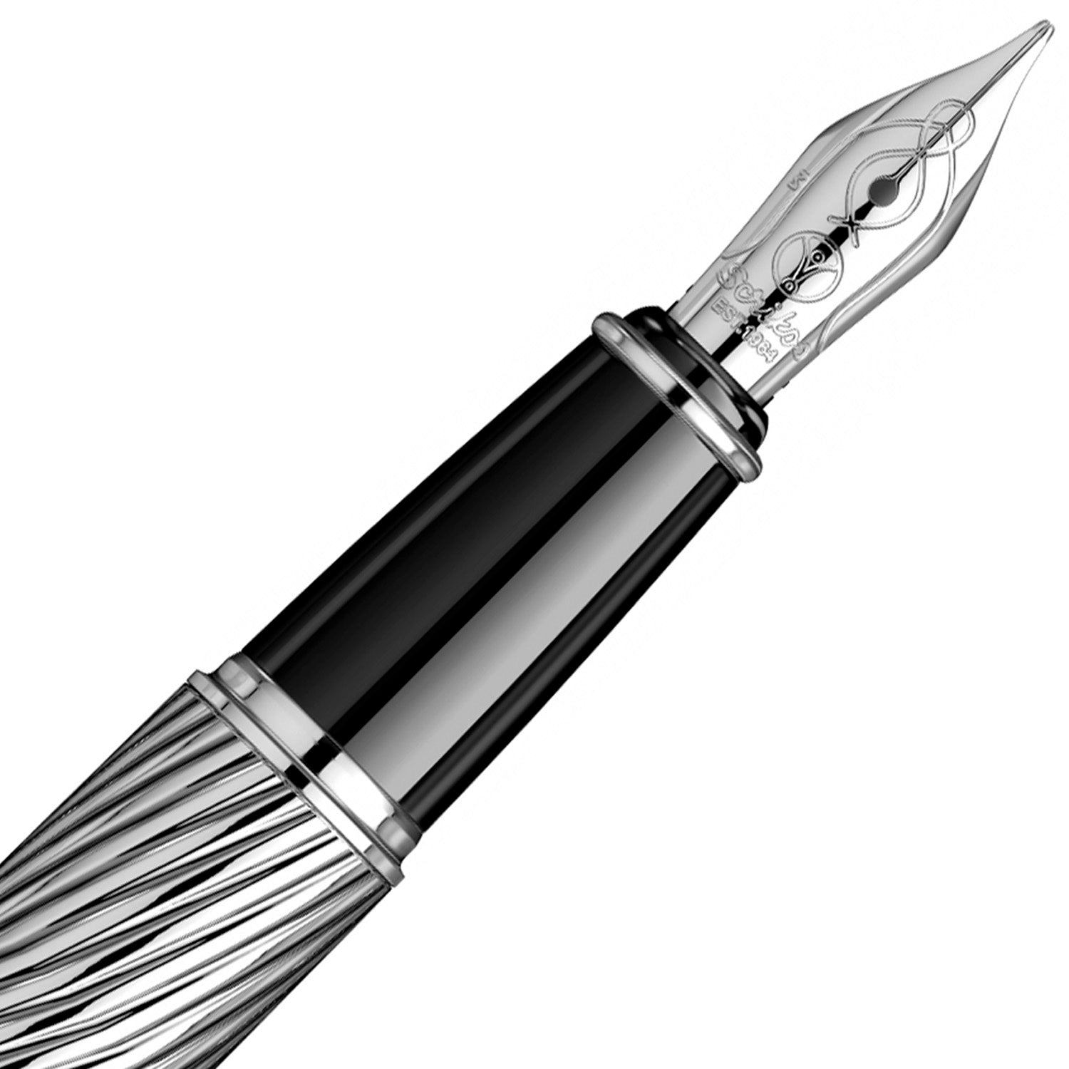 Scrikss Noble 35C Spiral Black CT Fountain Pen