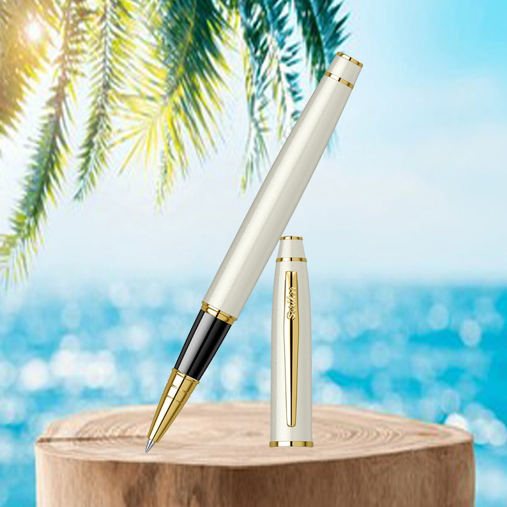 Scrikss Noble 35 Pearl White GT Roller Ball Pen 78720