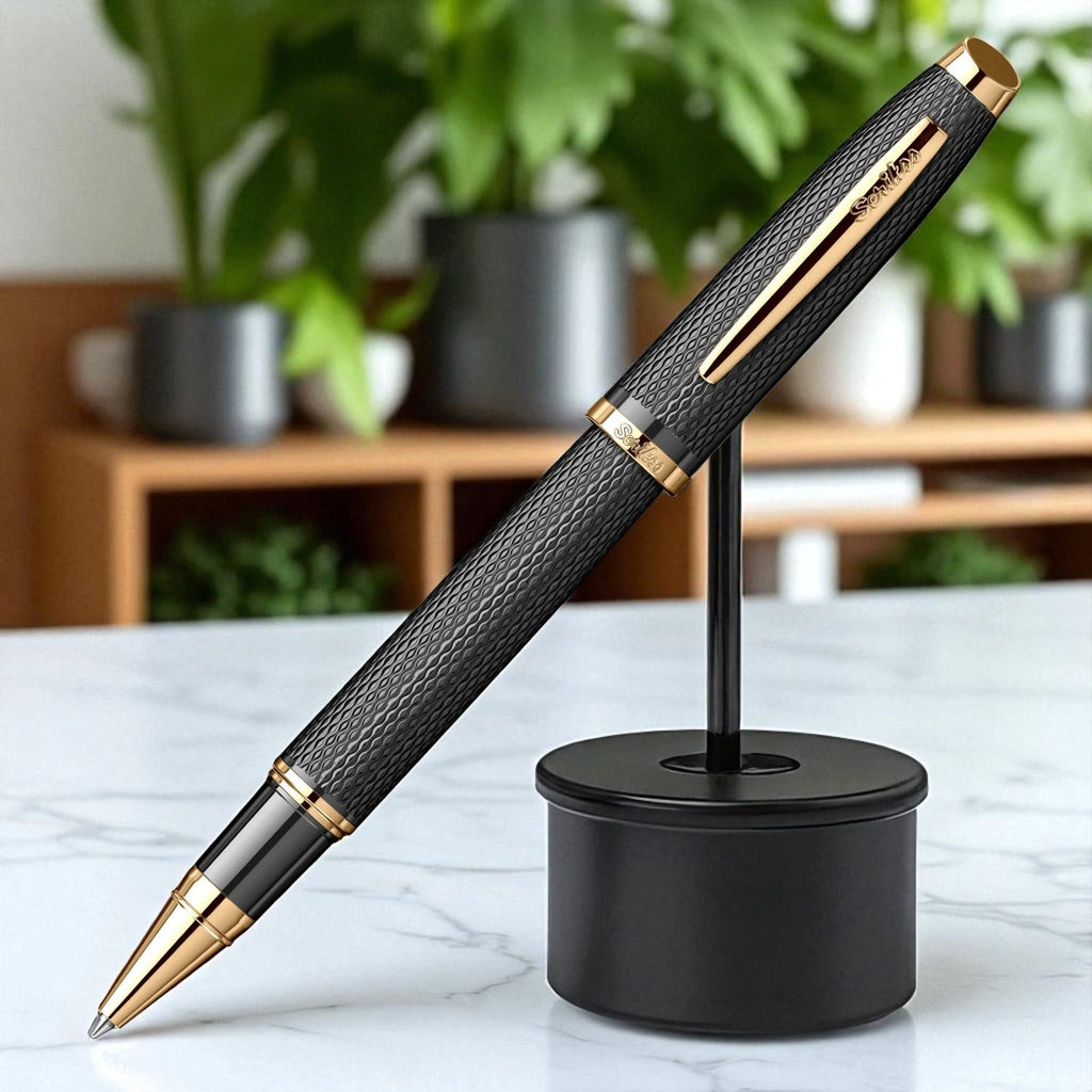 Scrikss Oscar 390 Matt Black GT Roller Ball Pen 96069