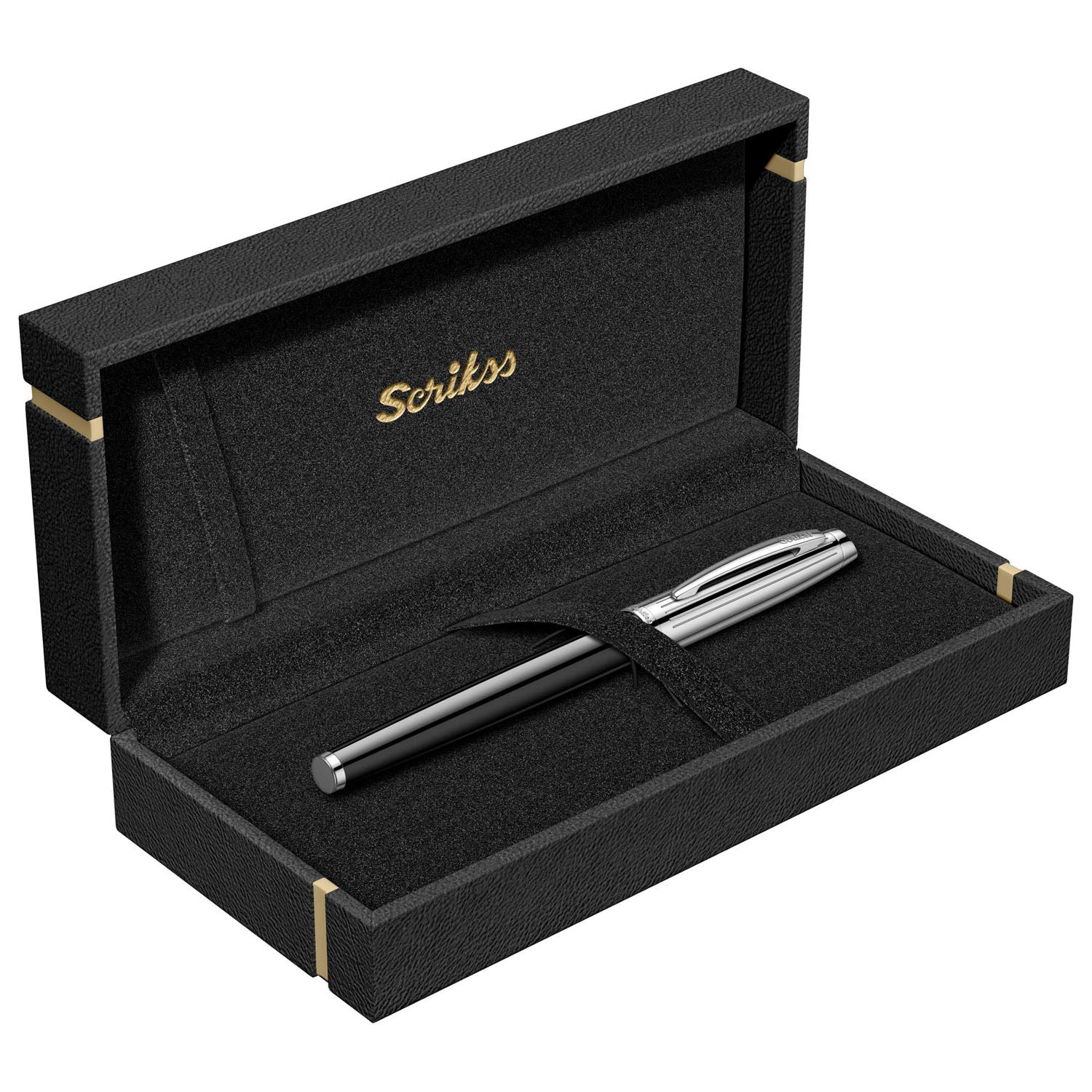 Scrikss Oscar 39 Black Chrome CT Roller Ball Pen 66710