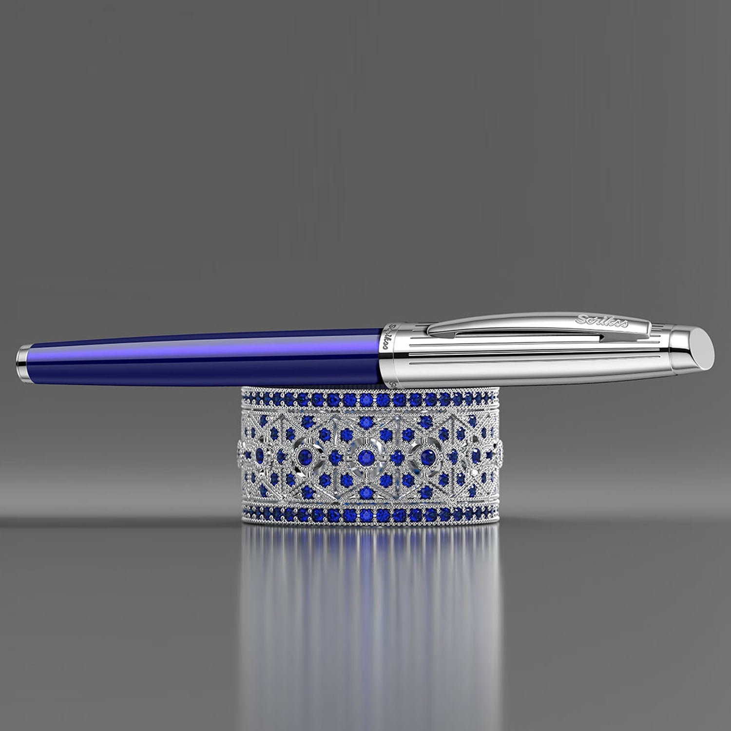 Scrikss Oscar 39 Blue Chrome CT Roller Ball Pen 66727