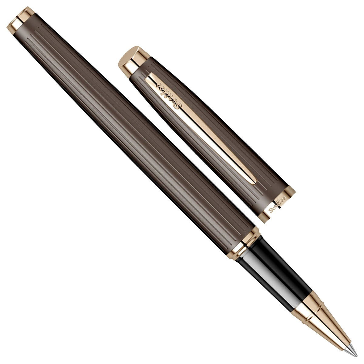 Scrikss Oscar 39 Brown Pink Gold GT Roller Ball Pen 81409