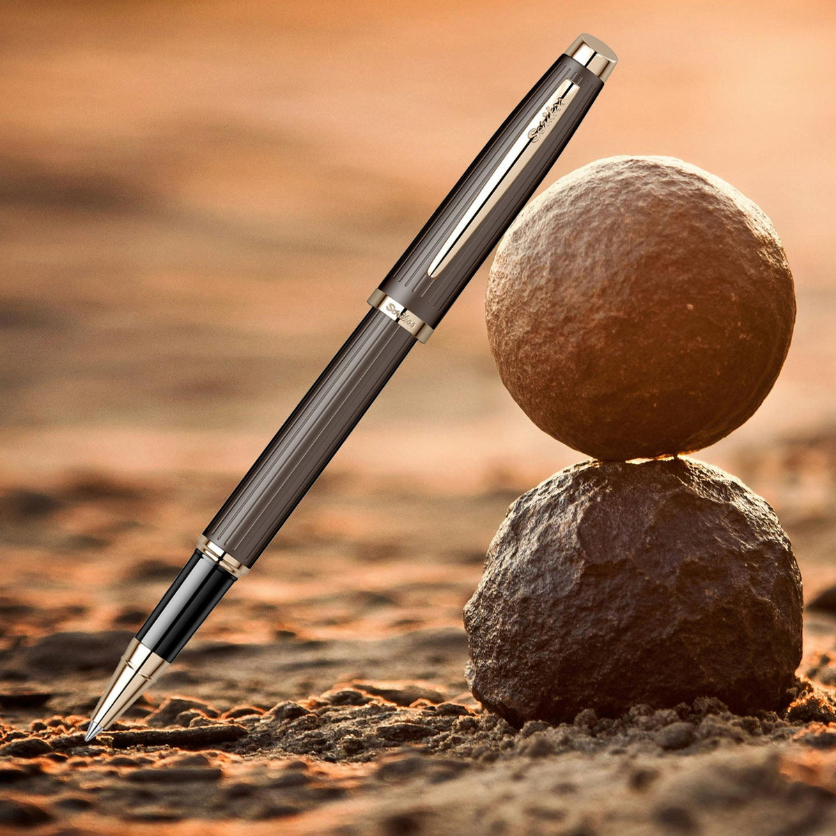 Scrikss Oscar 39 Brown Pink Gold GT Roller Ball Pen 81409