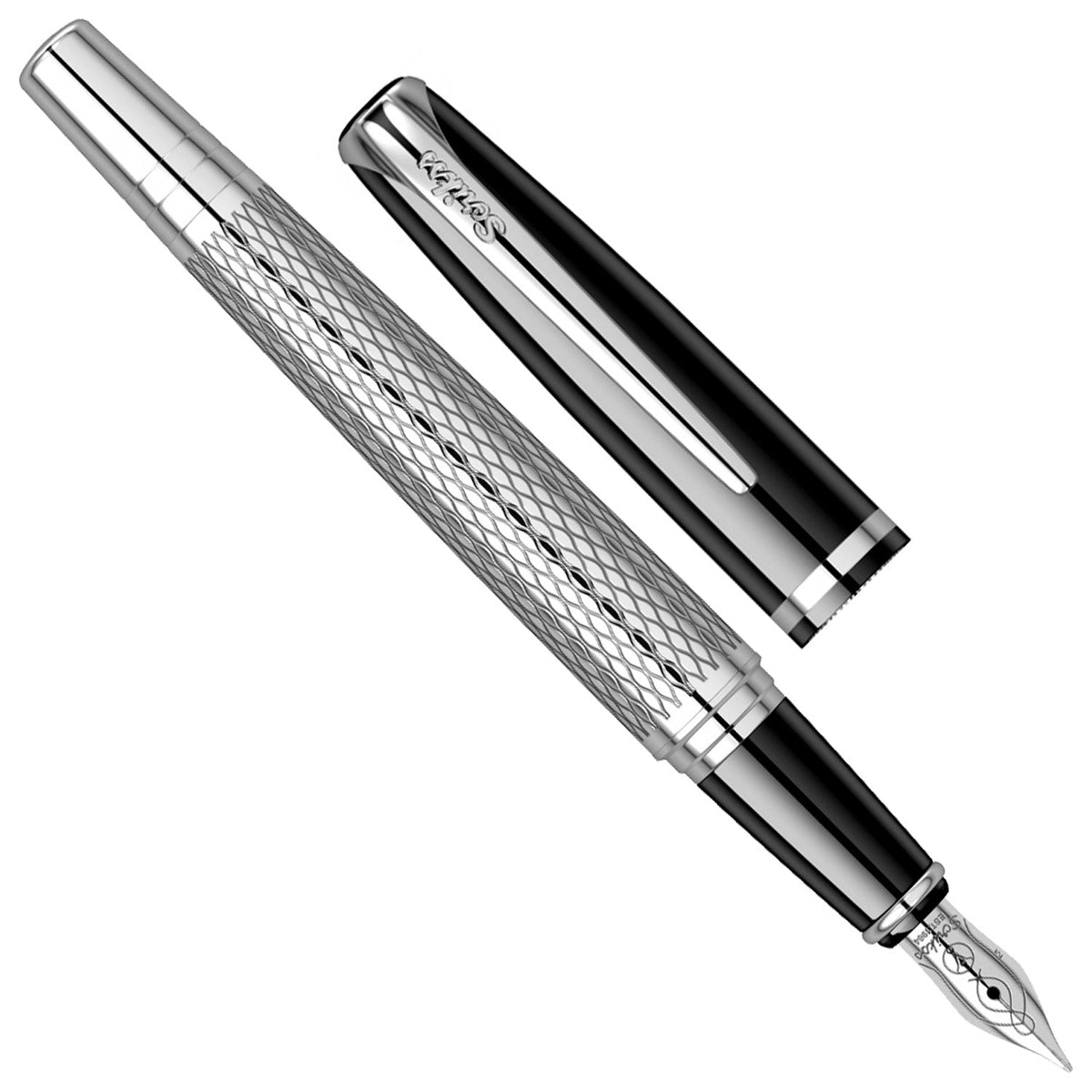 Scrikss Pera 477 Black Wave Chrome CT Fountain Pen
