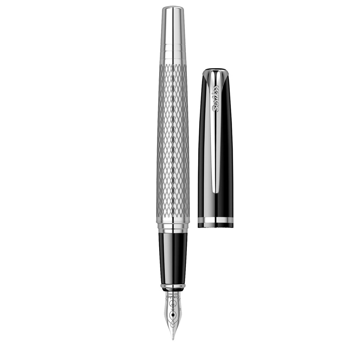 Scrikss Pera 477 Black Wave Chrome CT Fountain Pen