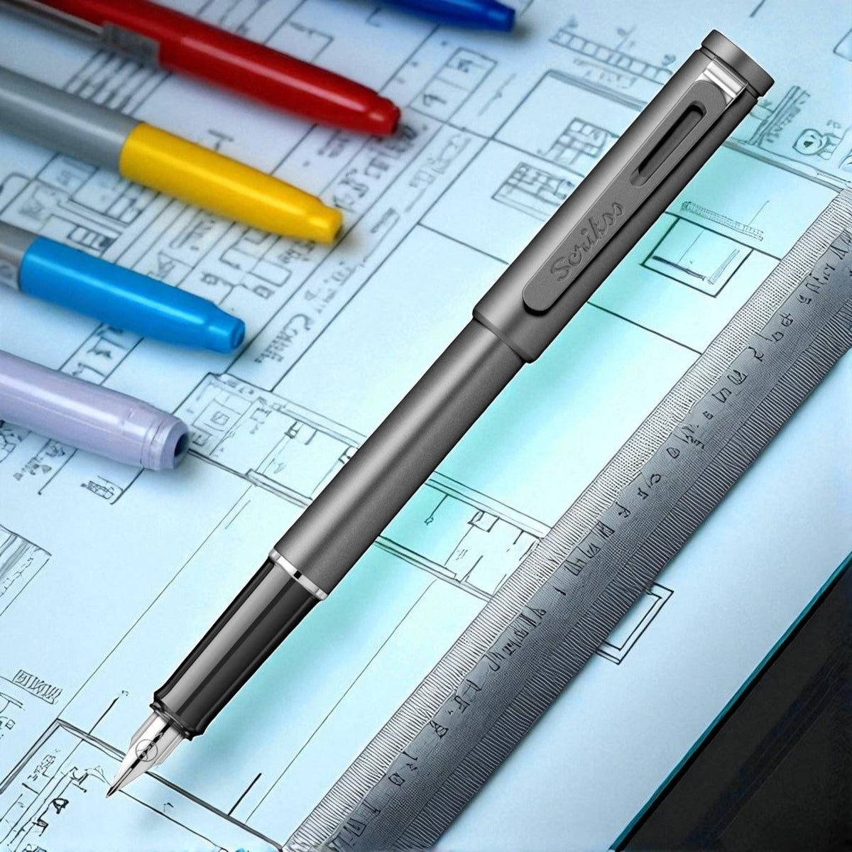 Scrikss Punto Grey PVD Fountain Pen