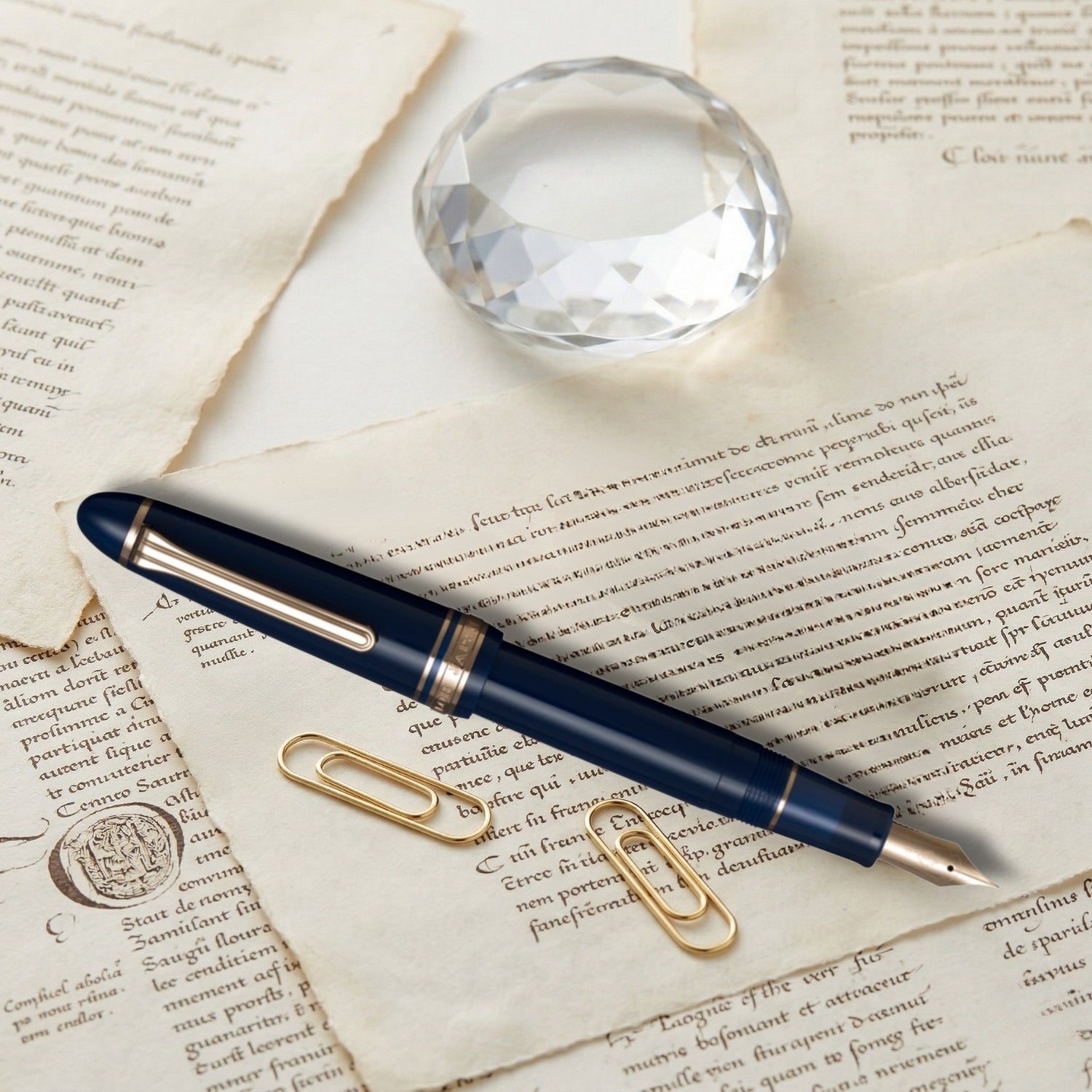 Sailor 1911L Casual Basis Muted Blue GT Fountain Pen 