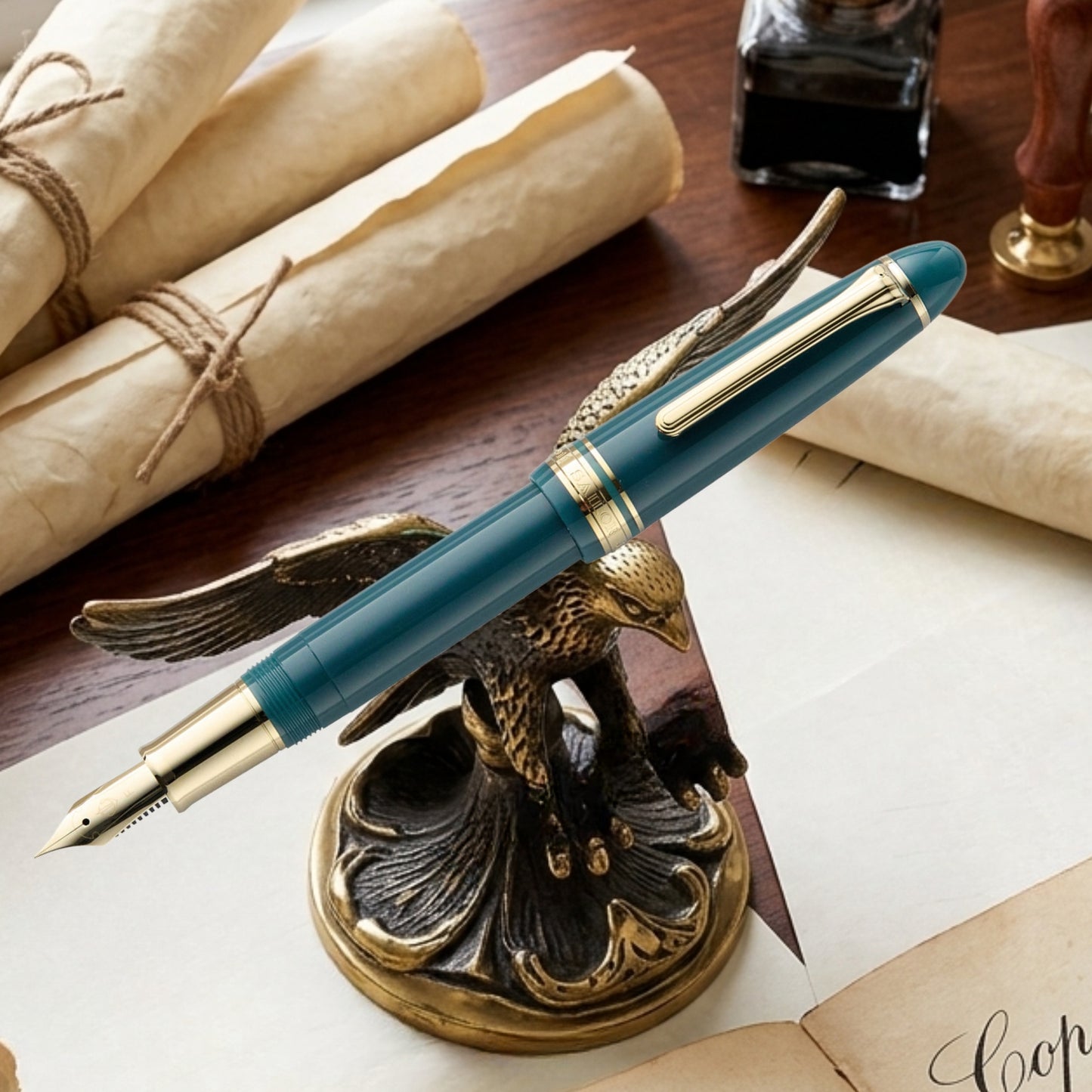 Sailor 1911L Casual Stable Muted Green GT Fountain Pen
