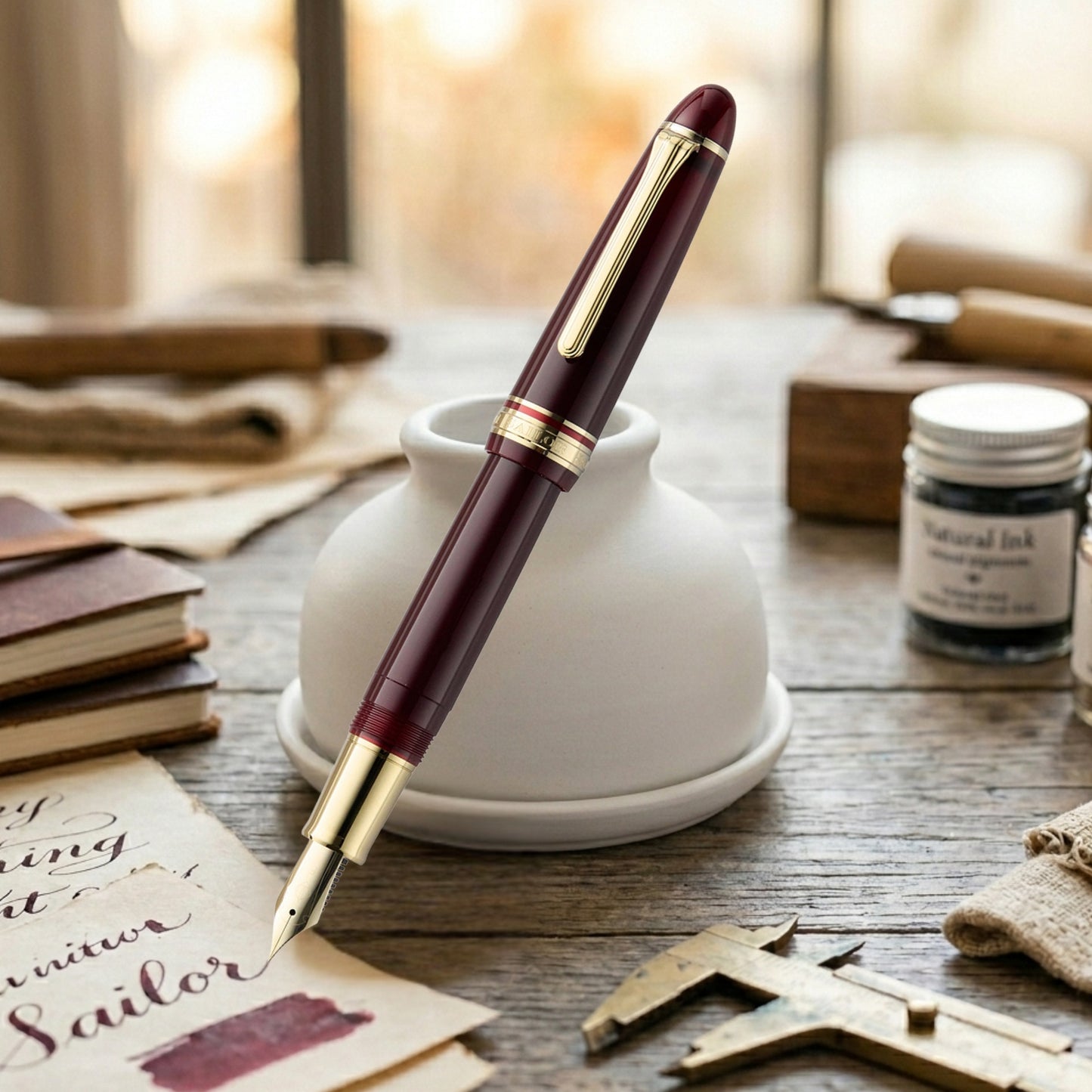 Sailor 1911L Casual Stable Muted Red GT Fountain Pen