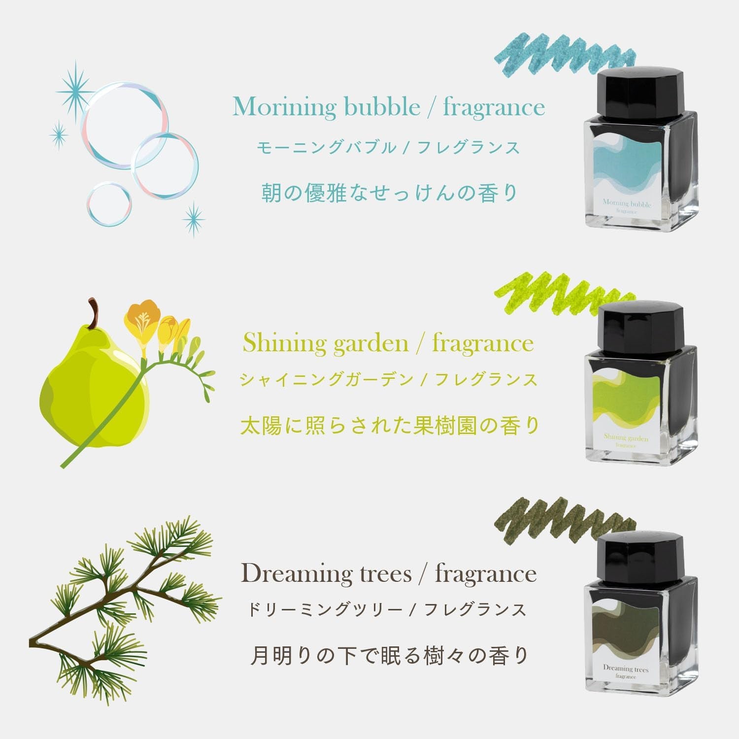Sailor Dipton Fragrance Ink Bottle (Shining Garden - 20 ML) 13-1802-202 (Special Edition)