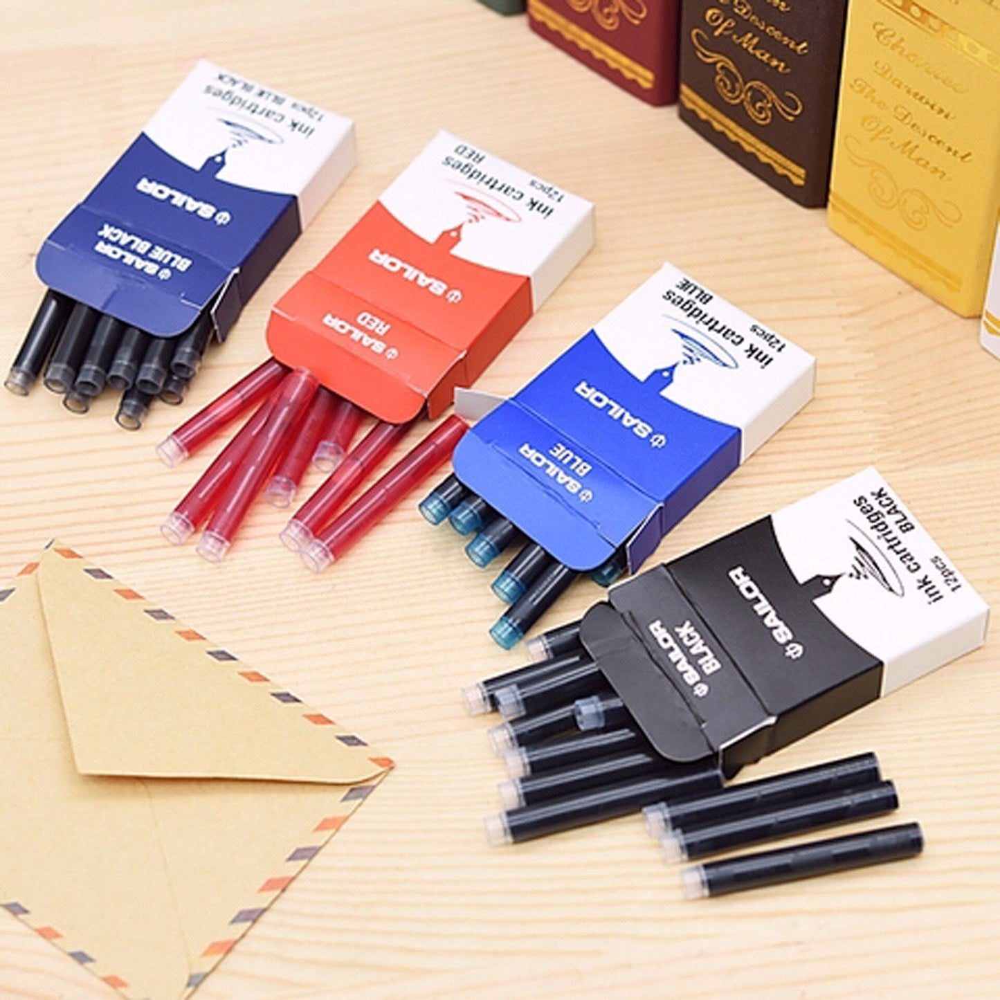 Sailor Dye Ink Cartridge (Blue Black - Pack of 12) 13-0404-144