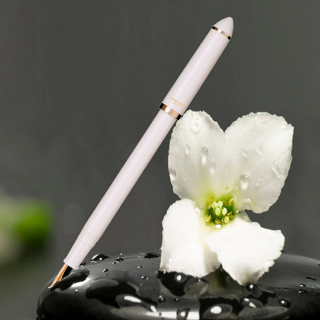 Sailor Fude de Mannen White GT Fountain Pen 12-0150-010