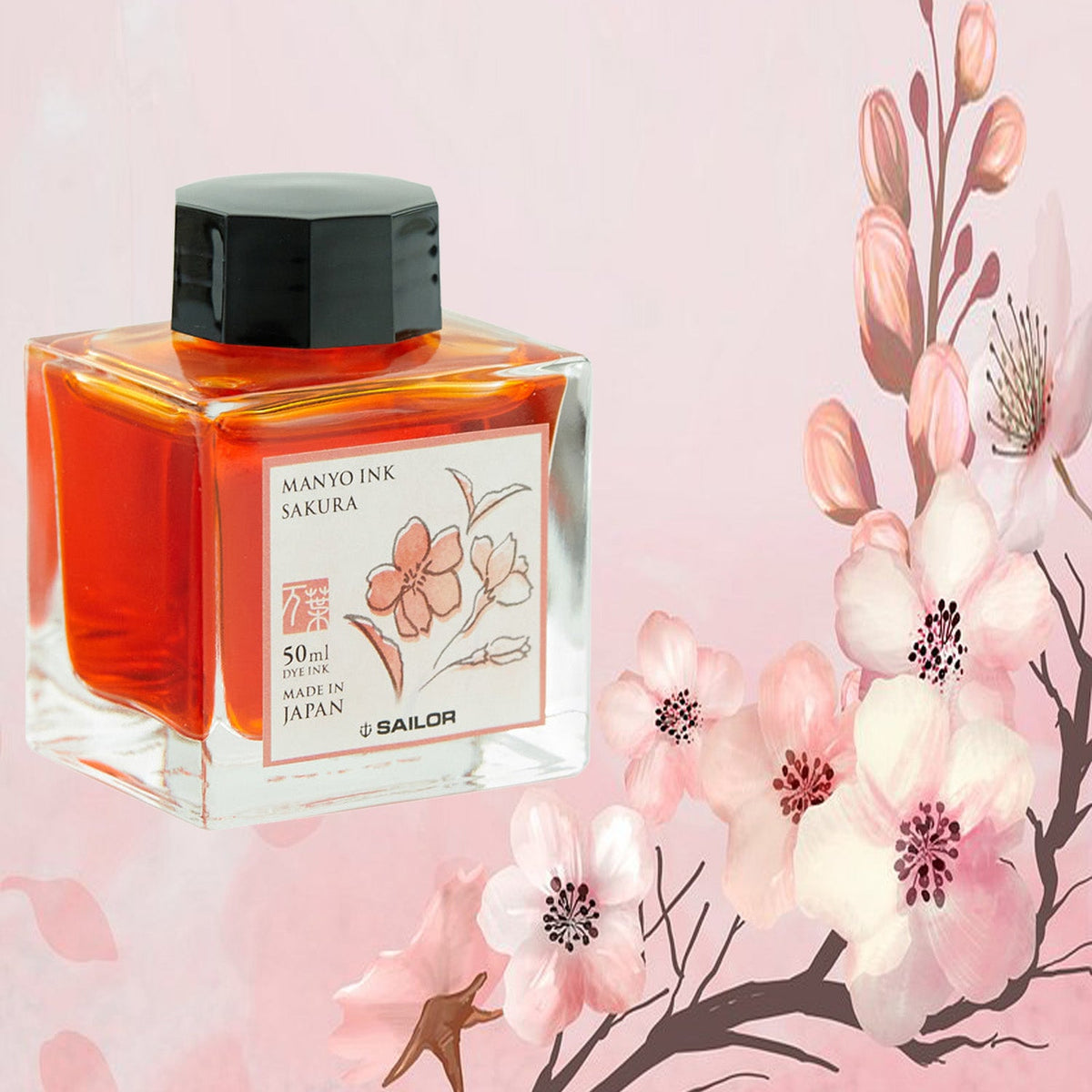Sailor Manyo Ink Bottle (Sakura - 50 ML) 13-2009-209