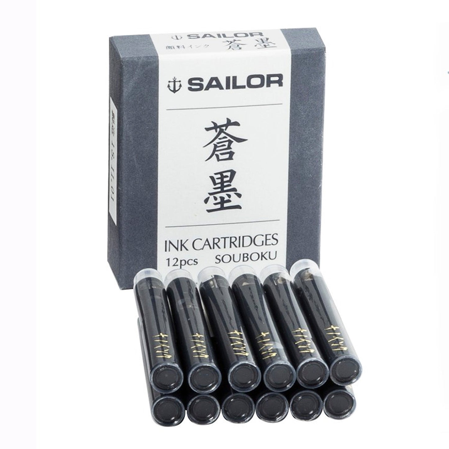 Sailor Pigment Ink Cartridge (Souboku - Pack of 12) 13-0604-144