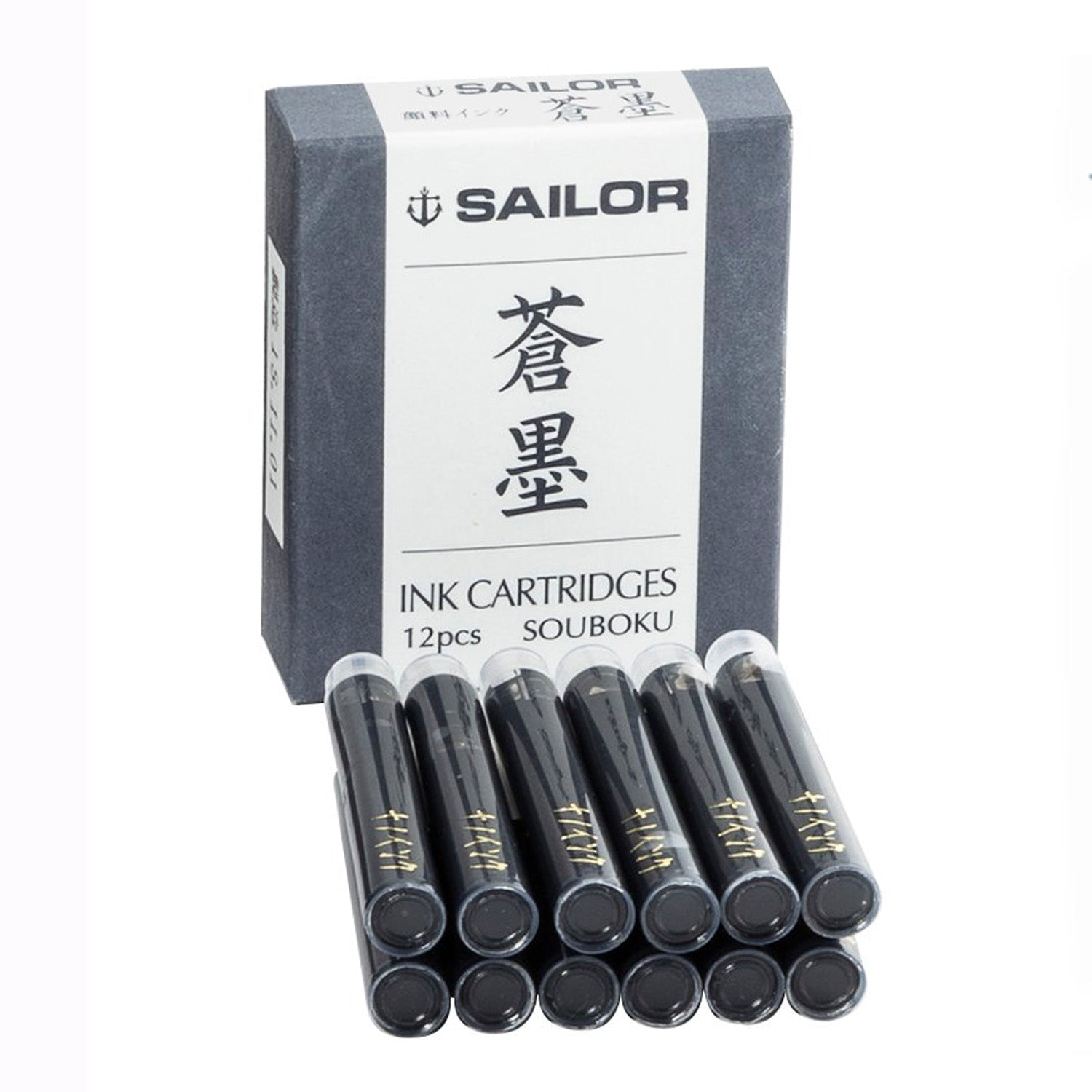 Sailor Pigment Ink Cartridge (Souboku - Pack of 12) 13-0604-144