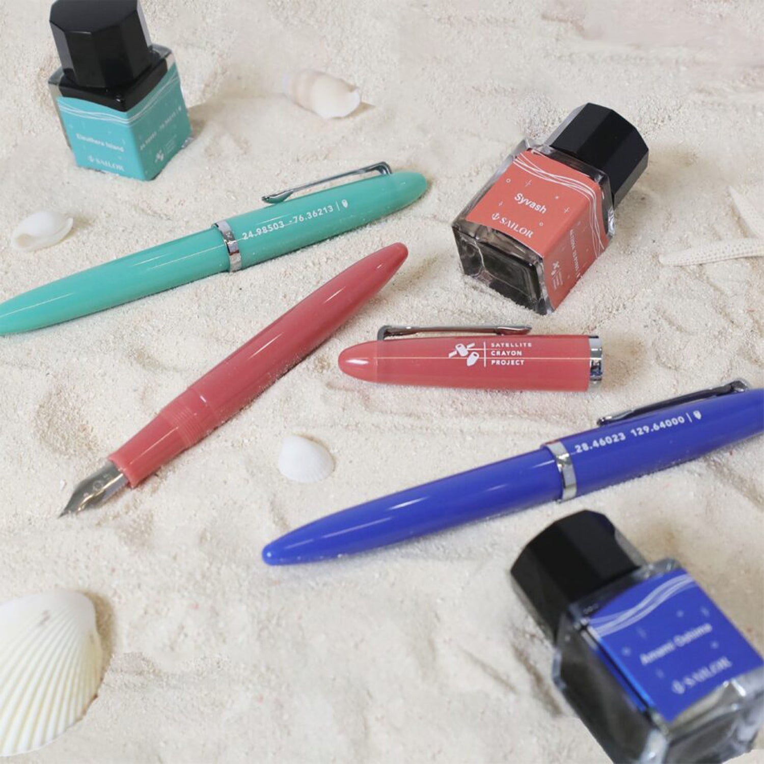 Sailor Profit Junior Satellite Crayon Project Eleuthera Island CT Fountain Pen Set (Special Edition)