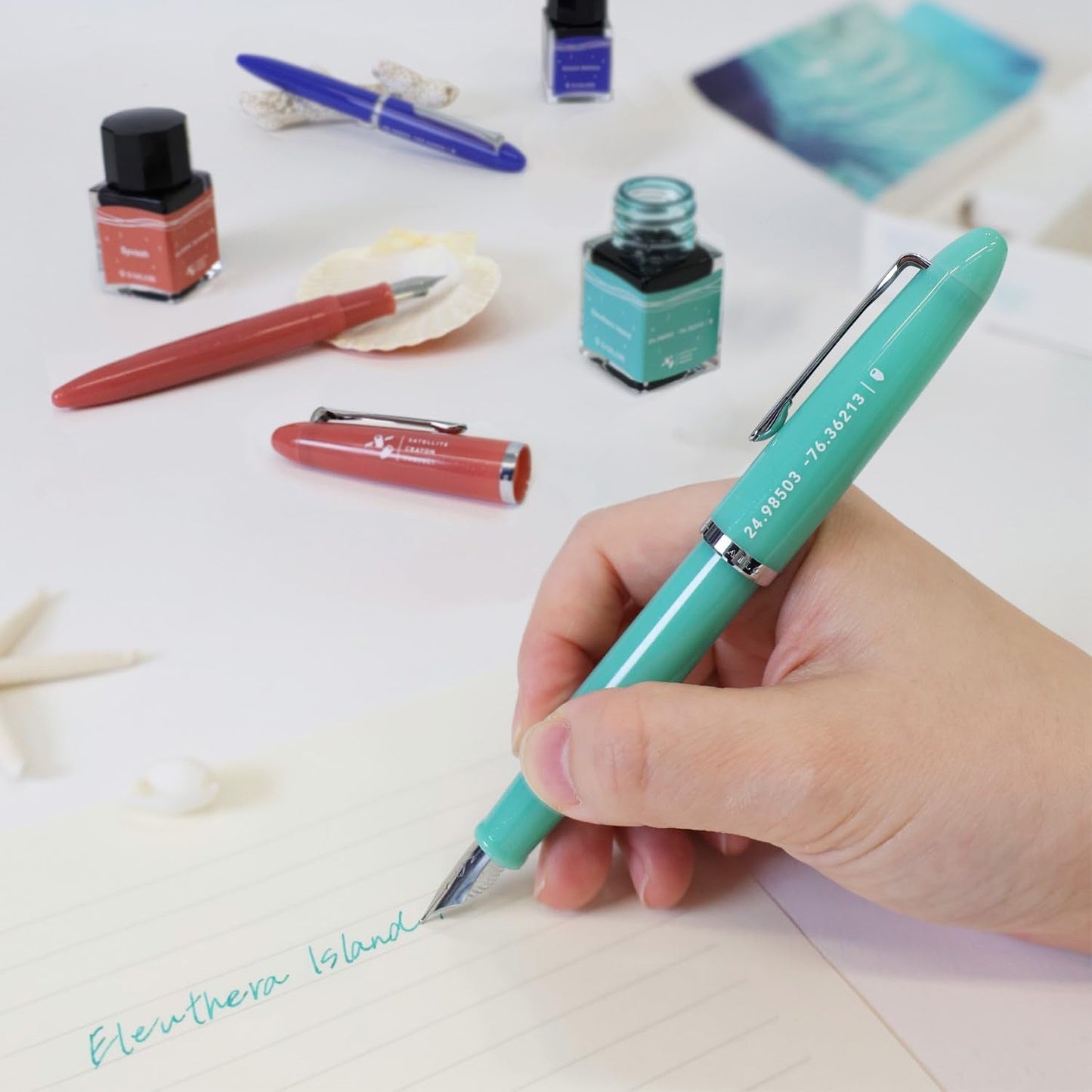 Sailor Profit Junior Satellite Crayon Project Eleuthera Island CT Fountain Pen Set (Special Edition)