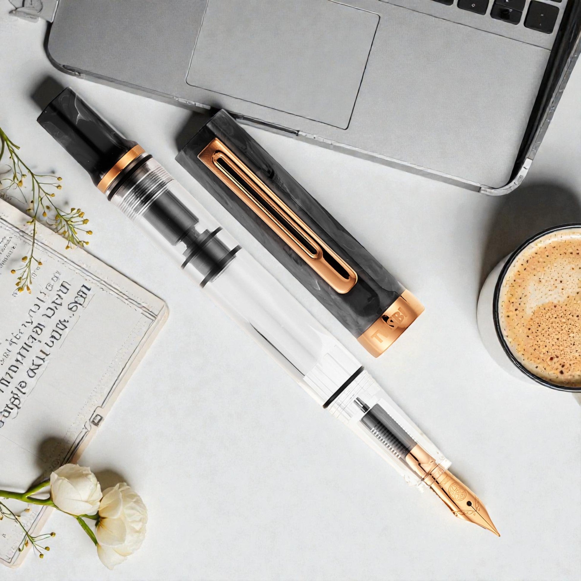 Twsbi Eco Black Marble Bronze Fountain Pen