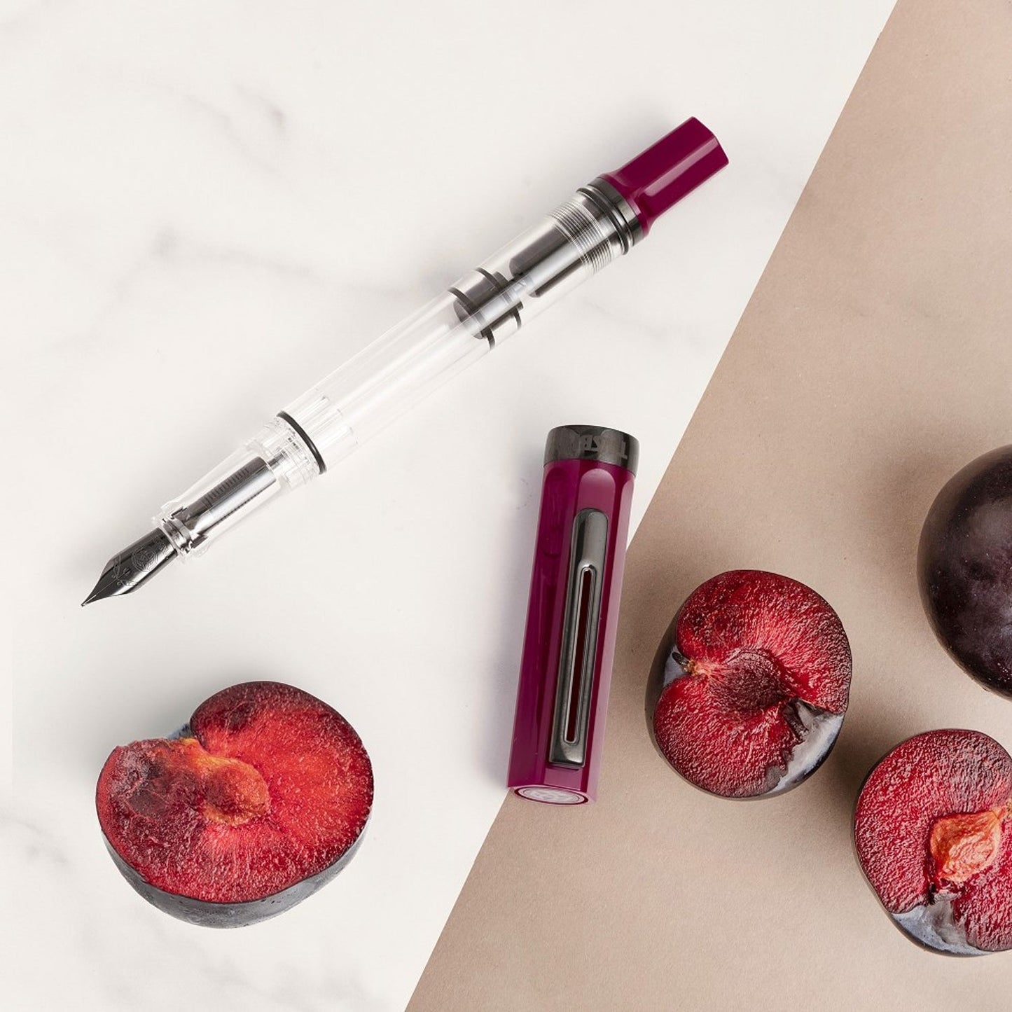 Twsbi Eco Plum Onyx PVD Fountain Pen