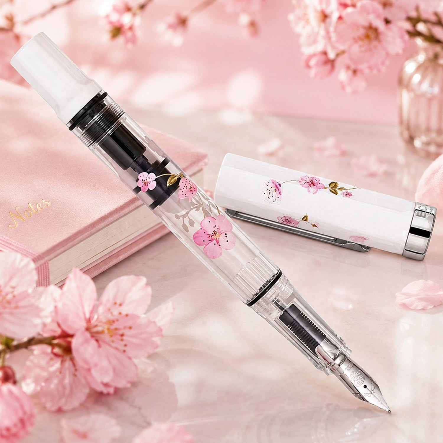 Twsbi Eco White Cherry Blossom CT Fountain Pen (Limited Edition)