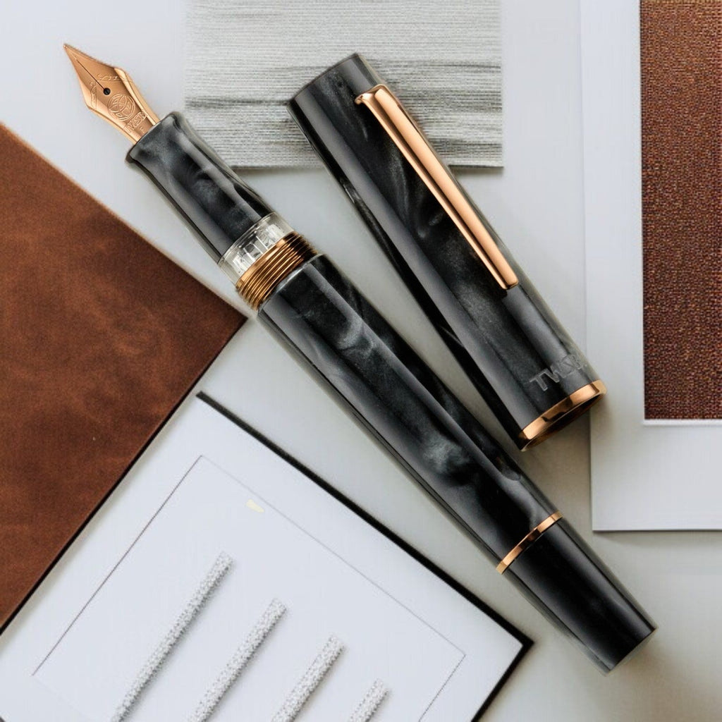 Twsbi Obsidian Black Grey RGT Fountain Pen (Limited Edition)