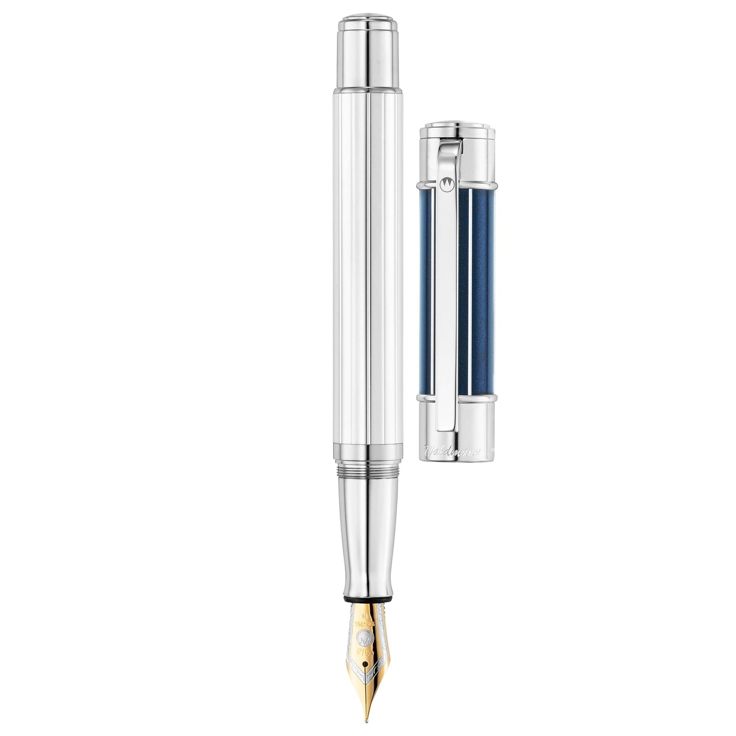 Waldmann Commander 23 Midnight Blue/Sliver CT 18CT Fountain Pen
