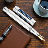 Waldmann Commander 23 Midnight Blue/Sliver CT 18CT Fountain Pen