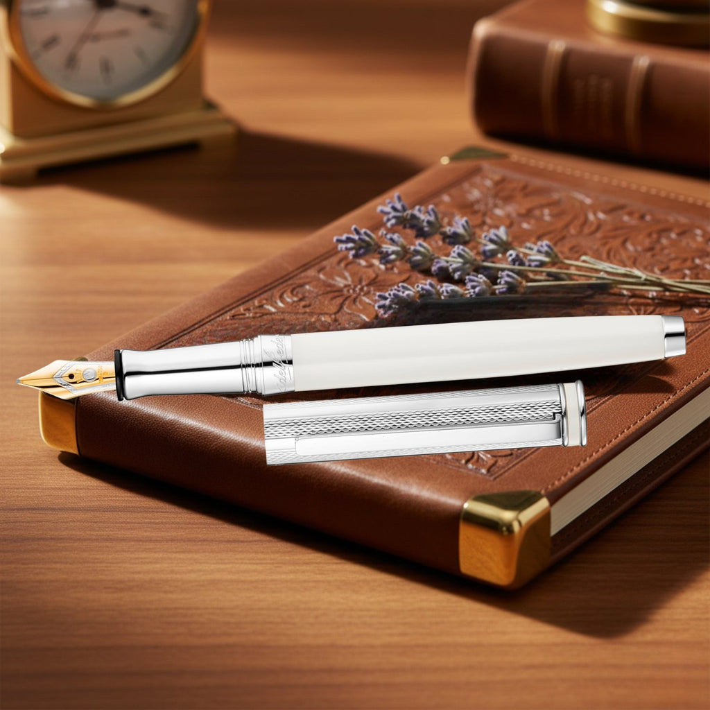 Waldmann Edelfeder Brilliant Champagne White CT 18CT Fountain Pen