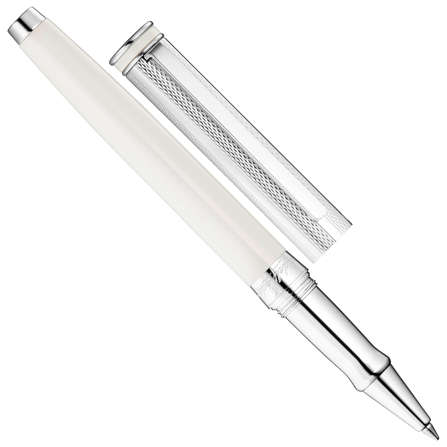 Waldmann Edelfeder Brilliant Champagne White CT Roller Ball Pen 0153