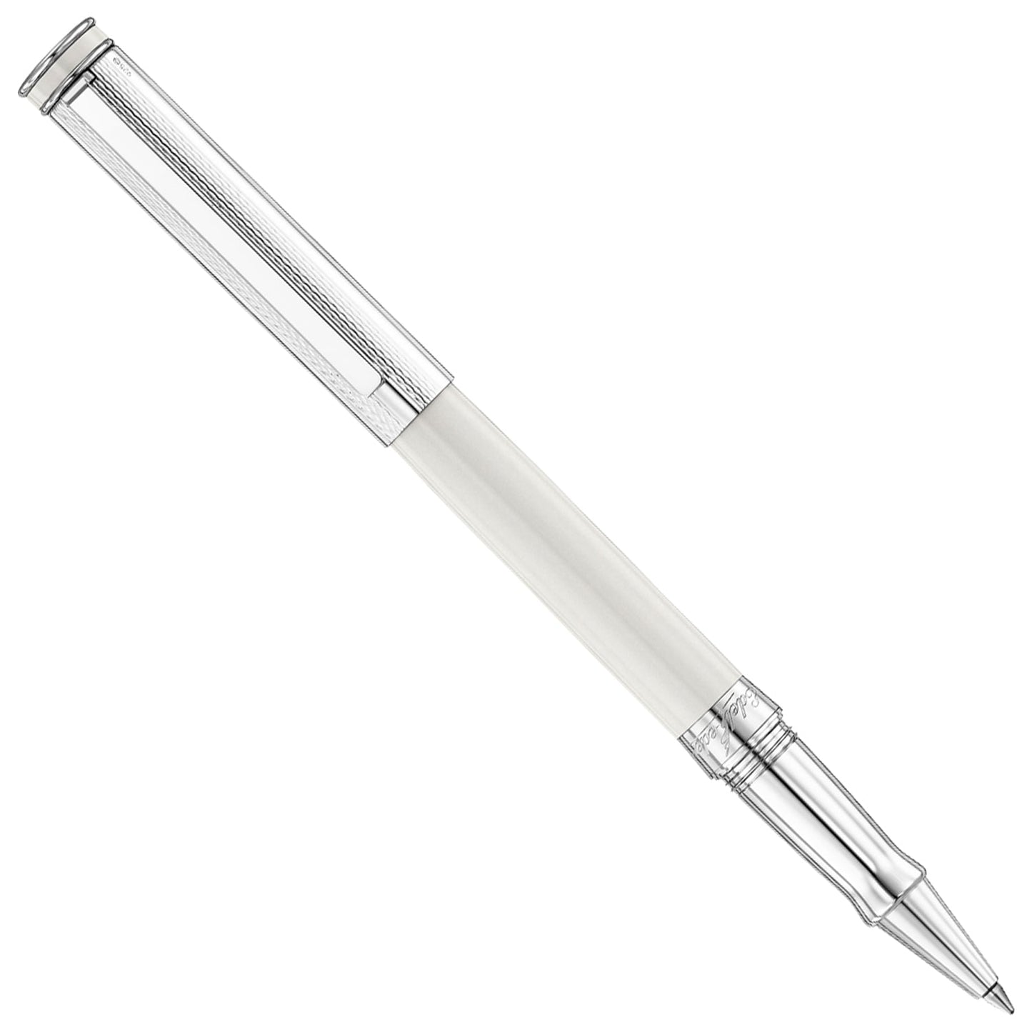 Waldmann Edelfeder Brilliant Champagne White CT Roller Ball Pen 0153