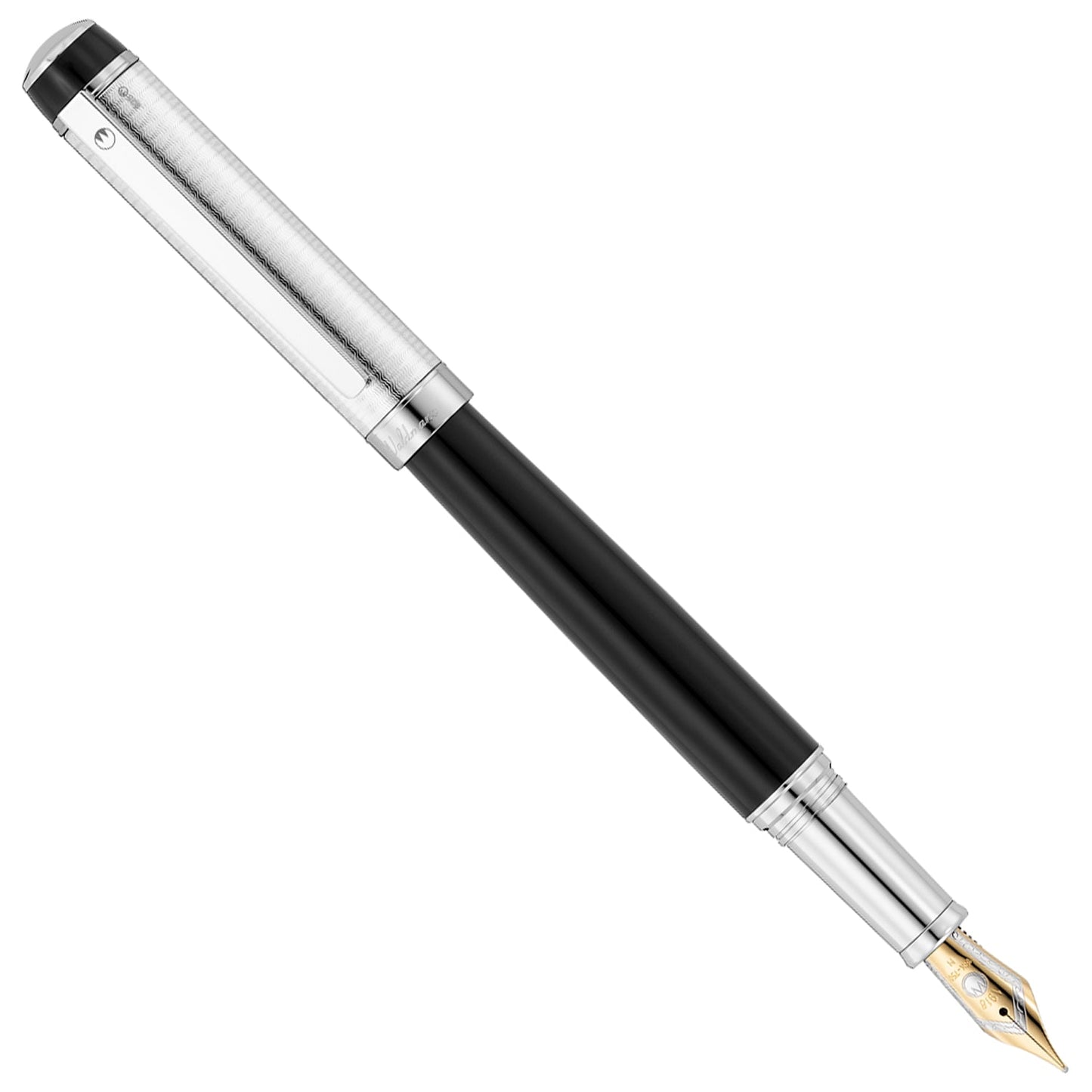 Waldmann Grandeur Black/Silver CT 18CT Fountain Pen