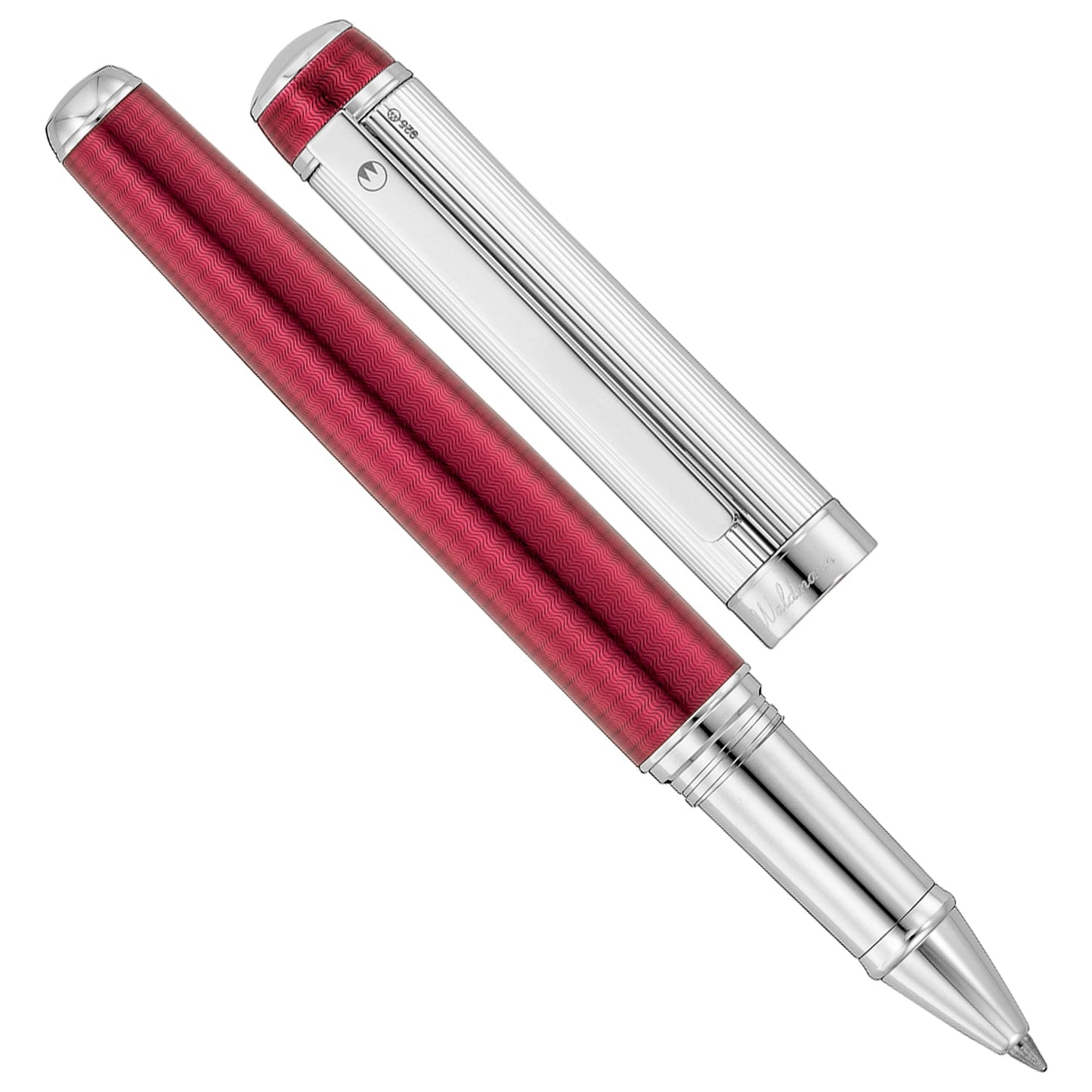 Waldmann Grandeur Burgundy/Silver CT Roller Ball Pen 7817