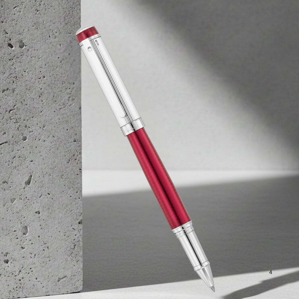 Waldmann Grandeur Burgundy/Silver CT Roller Ball Pen 7817