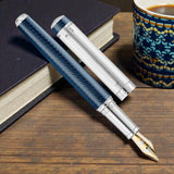 Waldmann Grandeur Ocean Blue/Silver CT 18CT Fountain Pen