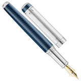 Waldmann Grandeur Ocean Blue/Silver CT 18CT Fountain Pen