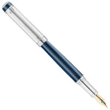 Waldmann Grandeur Ocean Blue/Silver CT 18CT Fountain Pen
