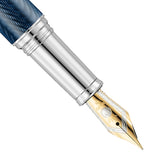 Waldmann Grandeur Ocean Blue/Silver CT 18CT Fountain Pen
