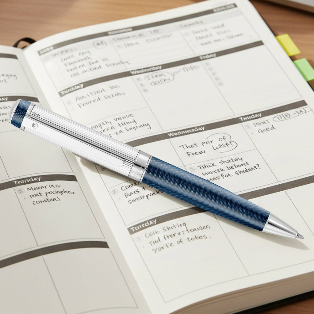 Waldmann Grandeur Ocean Blue/Silver CT Ballpoint Pen 9452