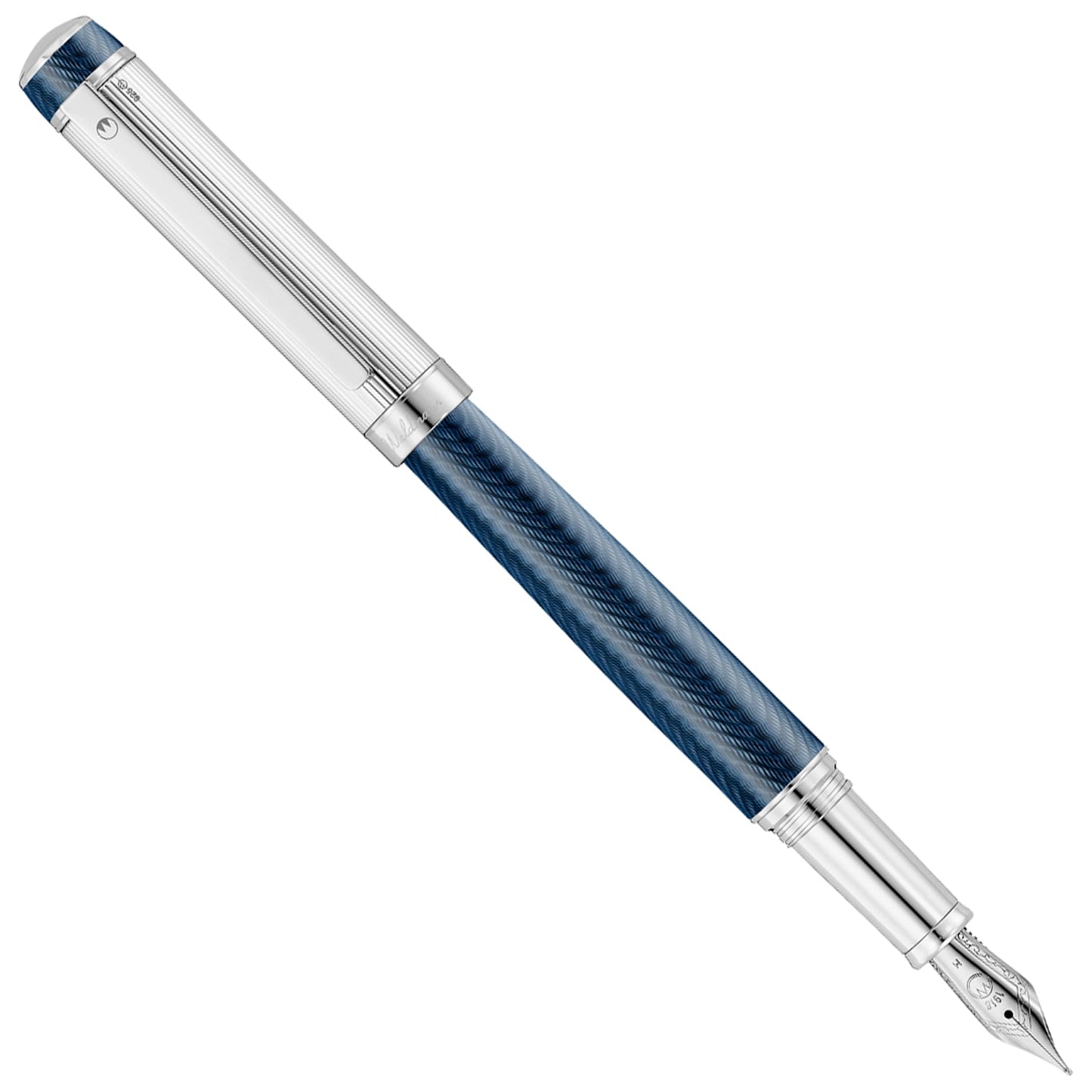 Waldmann Grandeur Ocean Blue/Silver CT Fountain Pen