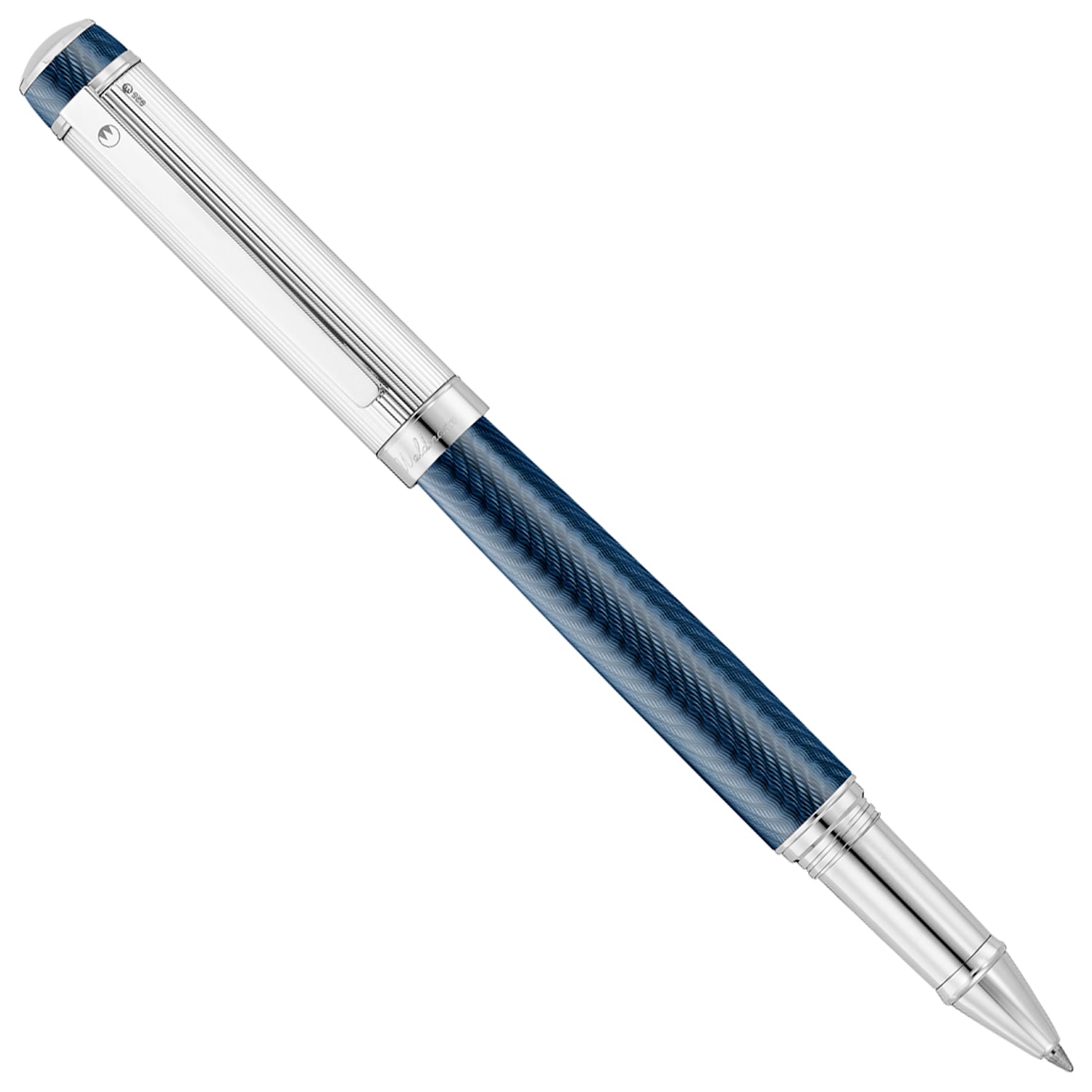 Waldmann Grandeur Ocean Blue/Silver CT Roller Ball Pen 9461