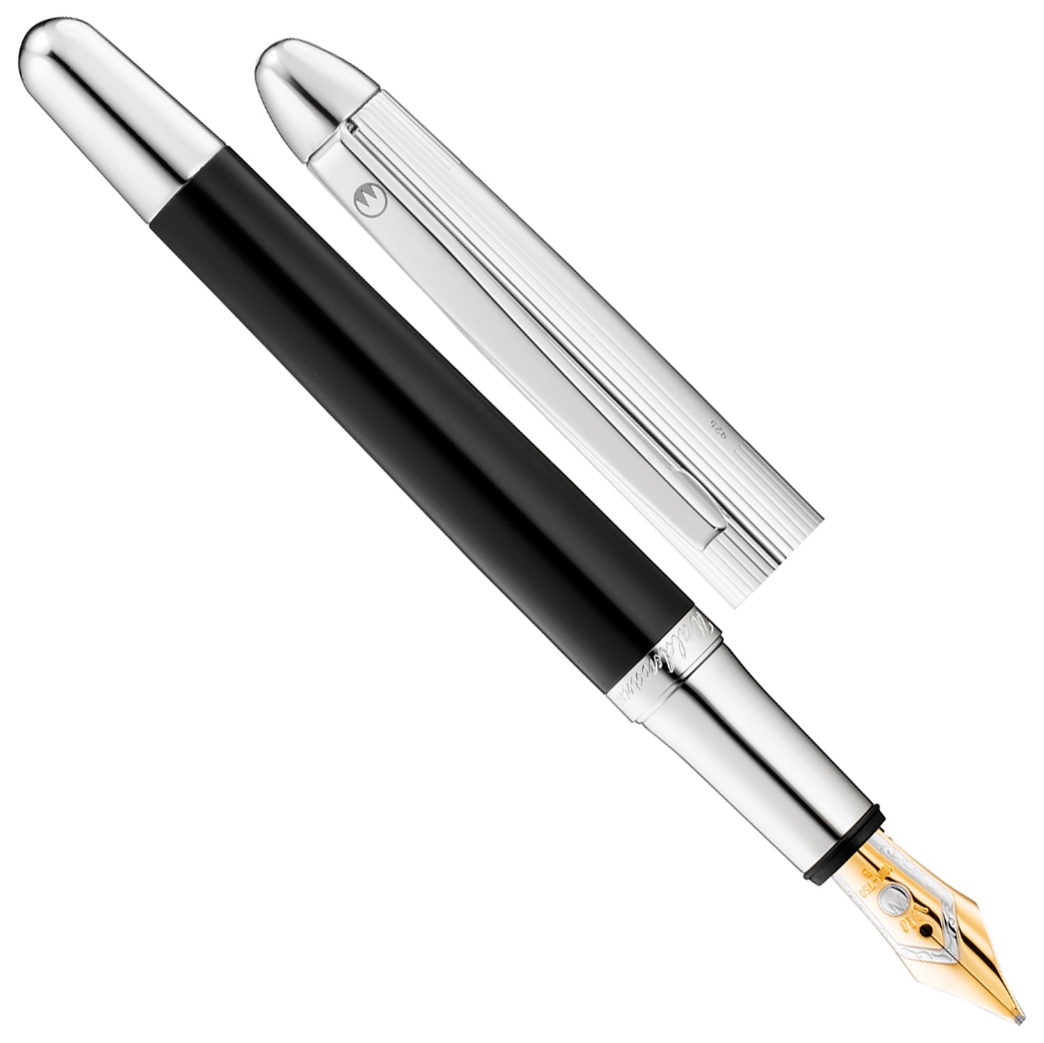 Waldmann Pocket Black/Silver CT 18CT Fountain Pen