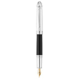 Waldmann Precieux Black/Silver Stripe CT 18CT Fountain Pen